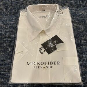 Fernando Italy Men’s Microfiber Dress Shirt White